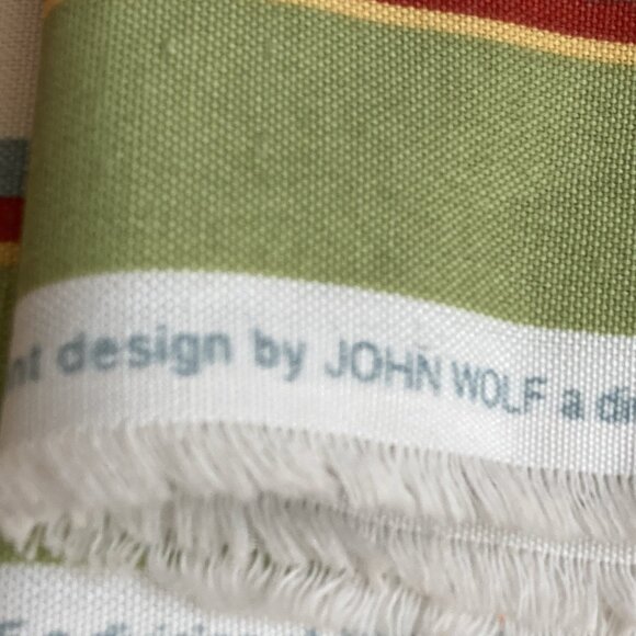 VTG Upholstery Fabric JOHN WOLF Richloom Fabrics Beachy Coastal Stripe BIG REM - Picture 6 of 10